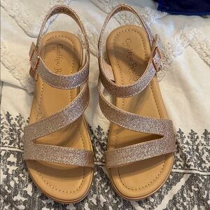 Cynthia Rowley Shimmering Rose Gold Sandals Girls Sz 3